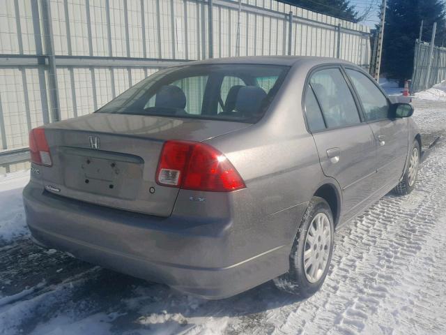 2HGES16515H530930 - 2005 HONDA CIVIC LX GRAY photo 4