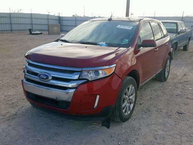 2FMDK3KC8DBB59756 - 2013 FORD EDGE LIMIT RED photo 2