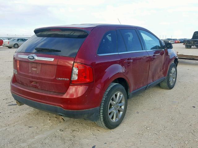 2FMDK3KC8DBB59756 - 2013 FORD EDGE LIMIT RED photo 4