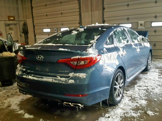 5NPE34AB1FH239962 - 2015 HYUNDAI SONATA SPO BLUE photo 4