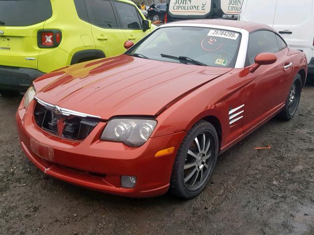 1C3AN69LX4X015371 - 2004 CHRYSLER CROSSFIRE RED photo 2