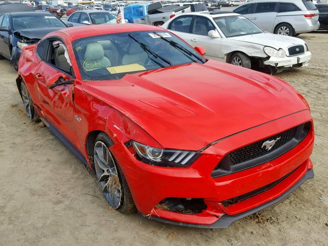 1FA6P8CF1G5309273 - 2016 FORD MUSTANG GT RED photo 1