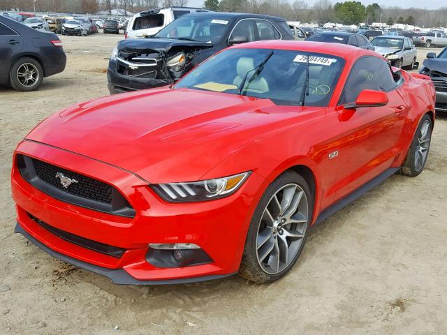 1FA6P8CF1G5309273 - 2016 FORD MUSTANG GT RED photo 2