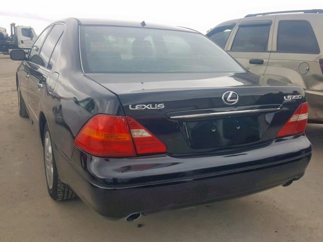 JTHBN36F440148504 - 2004 LEXUS LS 430 BLACK photo 3