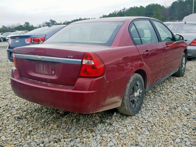 1G1ZS58FX7F131654 - 2007 CHEVROLET MALIBU LS BURGUNDY photo 4