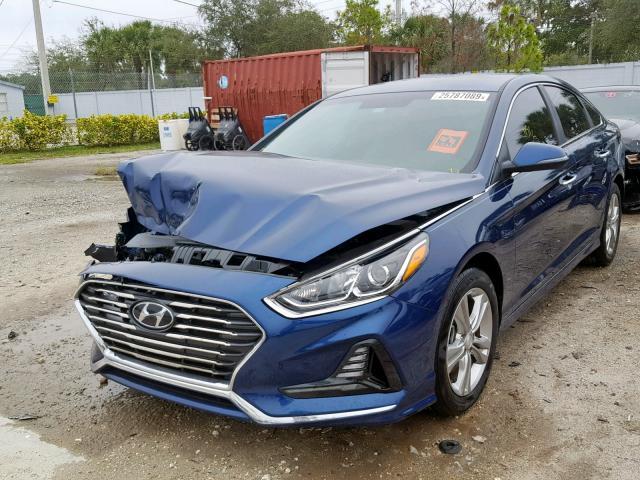 5NPE34AF6JH660555 - 2018 HYUNDAI SONATA SPO BLUE photo 2