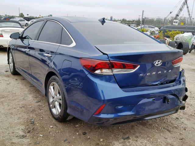 5NPE34AF6JH660555 - 2018 HYUNDAI SONATA SPO BLUE photo 3