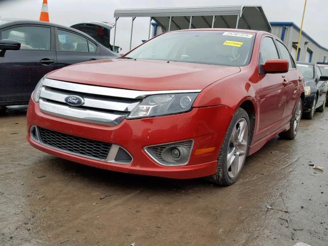 3FAHP0KC8AR426855 - 2010 FORD FUSION SPO RED photo 2