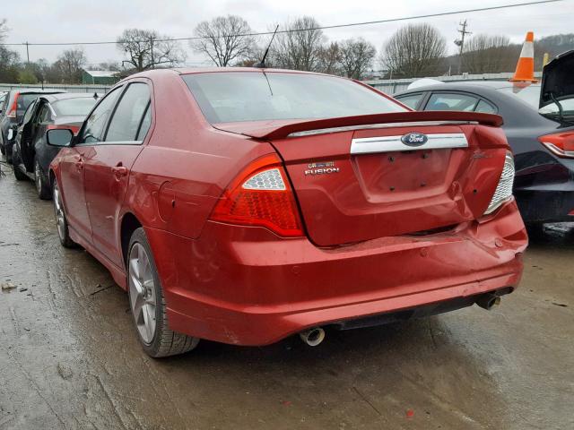 3FAHP0KC8AR426855 - 2010 FORD FUSION SPO RED photo 3