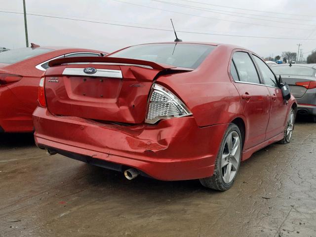 3FAHP0KC8AR426855 - 2010 FORD FUSION SPO RED photo 4