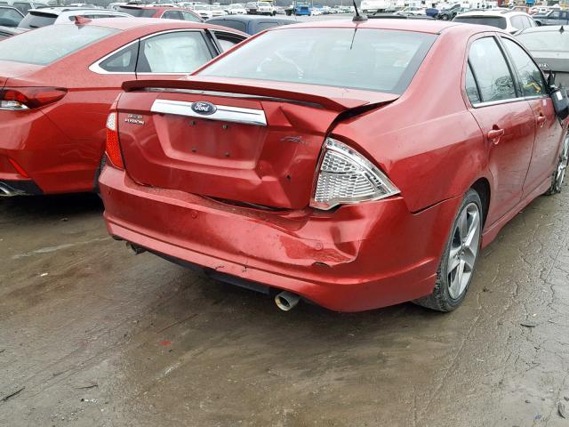 3FAHP0KC8AR426855 - 2010 FORD FUSION SPO RED photo 9