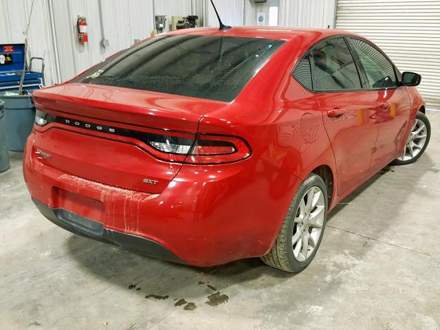 1C3CDFBA8DD170765 - 2013 DODGE DART SXT RED photo 4