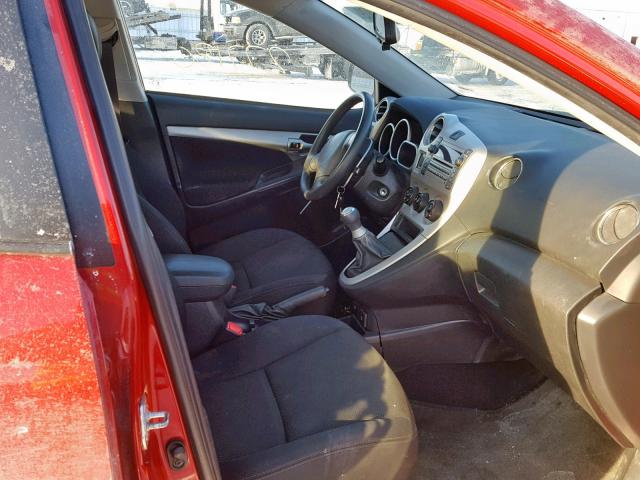 5Y2SL67809Z463361 - 2009 PONTIAC VIBE RED photo 5