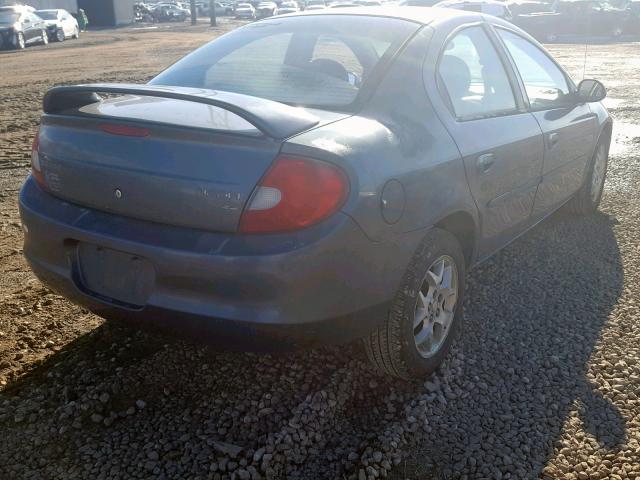 1B3ES56CX2D569224 - 2002 DODGE NEON ES BLUE photo 4