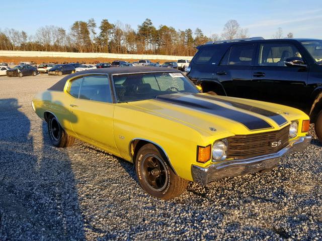 1D37U2R514800 - 1970 CHEVROLET CHEVELL YELLOW photo 1