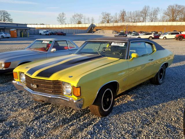 1D37U2R514800 - 1970 CHEVROLET CHEVELL YELLOW photo 2