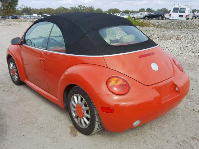 3VWCM31Y04M334472 - 2004 VOLKSWAGEN NEW BEETLE ORANGE photo 3