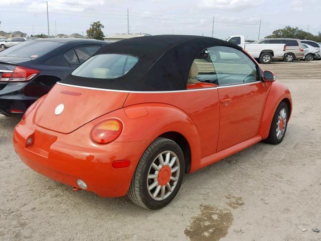 3VWCM31Y04M334472 - 2004 VOLKSWAGEN NEW BEETLE ORANGE photo 4