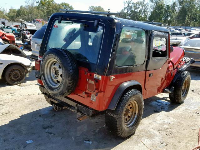 2J4FY29S8MJ156827 - 1991 JEEP WRANGLER / RED photo 4