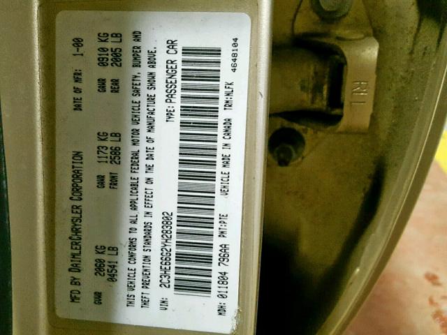 2C3HE66G2YH283802 - 2000 CHRYSLER 300M GOLD photo 10