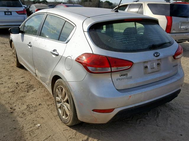 KNAFX5A82F5298891 - 2015 KIA FORTE EX SILVER photo 3