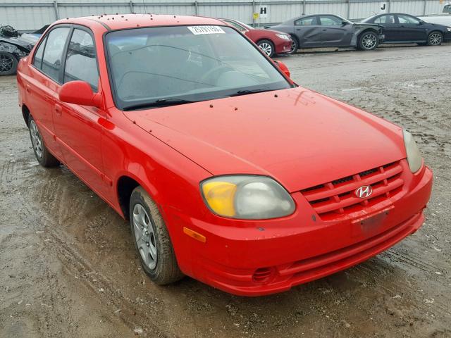 KMHCG45C23U495233 - 2003 HYUNDAI ACCENT GL RED photo 1