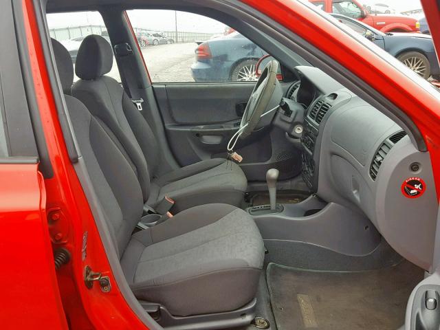 KMHCG45C23U495233 - 2003 HYUNDAI ACCENT GL RED photo 5