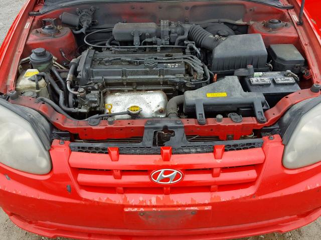 KMHCG45C23U495233 - 2003 HYUNDAI ACCENT GL RED photo 7