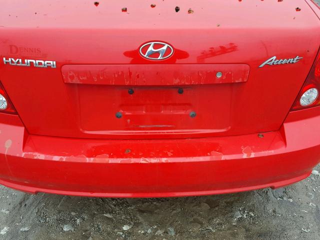 KMHCG45C23U495233 - 2003 HYUNDAI ACCENT GL RED photo 9