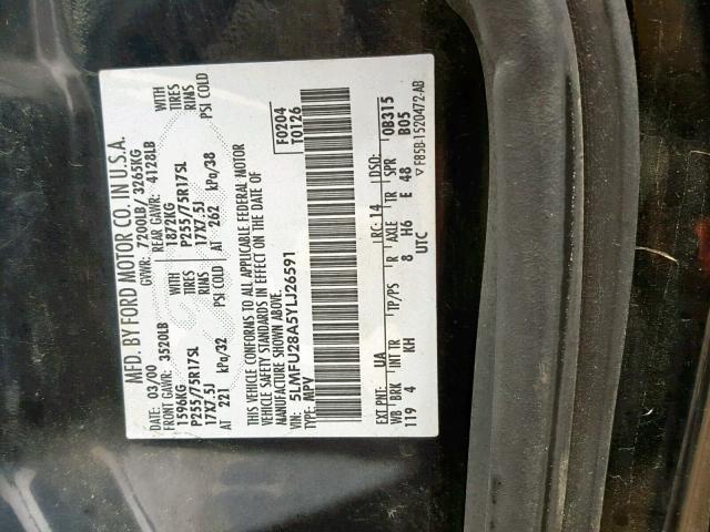 5LMFU28A5YLJ26591 - 2000 LINCOLN NAVIGATOR 黑色 照片 10