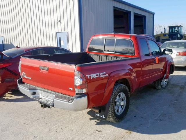 5TFUU4EN7EX108390 - 2014 TOYOTA TACOMA RED photo 4