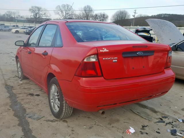 1FAFP34N77W289131 - 2007 FORD FOCUS ZX4 RED photo 3