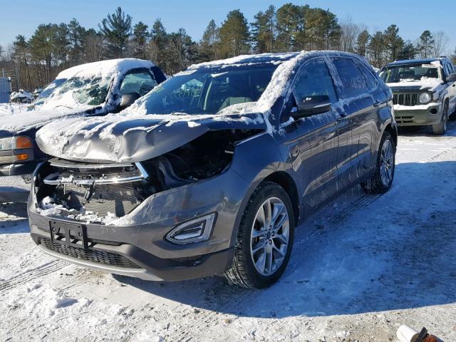 2FMPK4K84FBB75535 - 2015 FORD EDGE TITAN GRAY photo 2