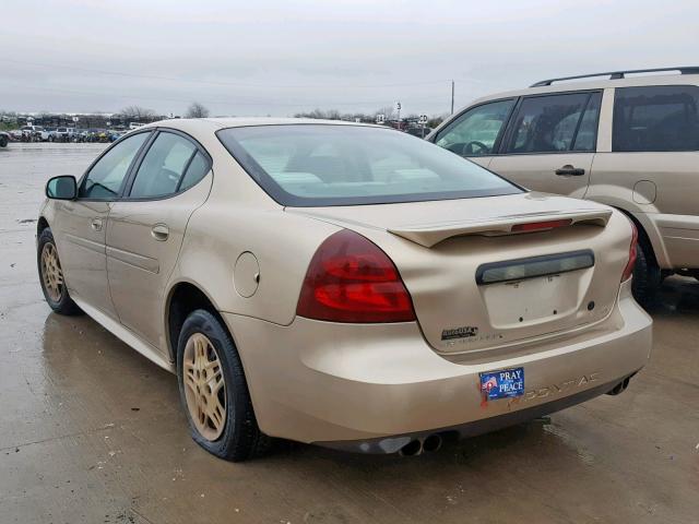 2G2WP542041316382 - 2004 PONTIAC GRAND PRIX BEIGE photo 3