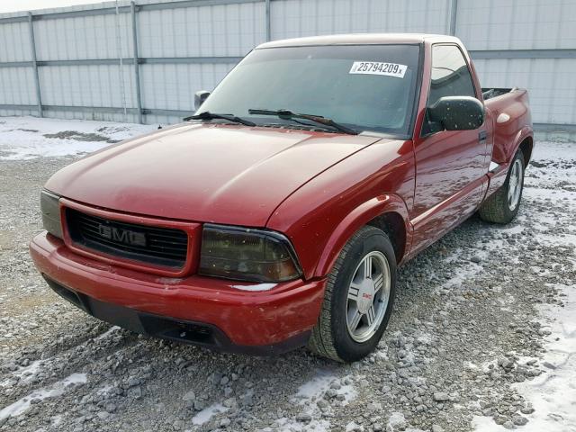 1GTCS1443X8519226 - 1999 GMC SONOMA RED photo 2