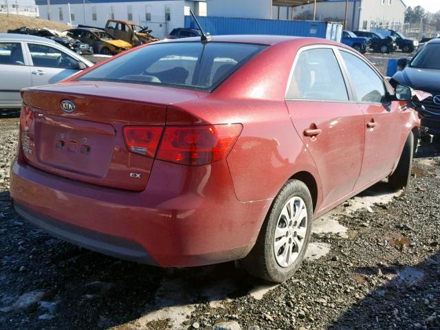 KNAFU4A25A5098997 - 2010 KIA FORTE EX RED photo 4