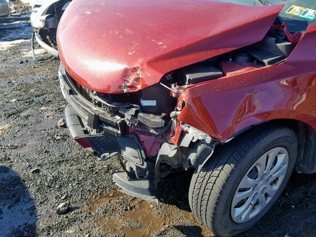 KNAFU4A25A5098997 - 2010 KIA FORTE EX RED photo 9