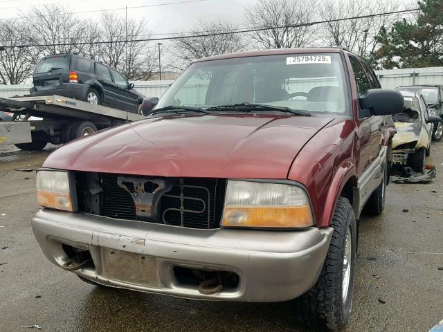 1GKDT13W712119933 - 2001 GMC JIMMY BURGUNDY photo 2