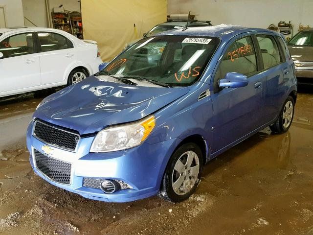 KL1TD66E99B384926 - 2009 CHEVROLET AVEO LS BLUE photo 2