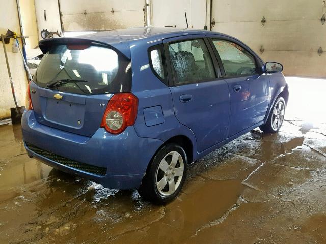 KL1TD66E99B384926 - 2009 CHEVROLET AVEO LS BLUE photo 4