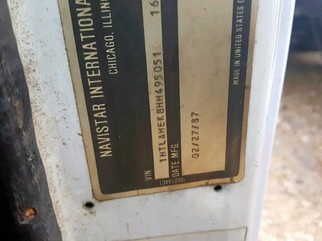 1HTLAHEK8HH495051 - 1987 INTERNATIONAL S-SERIES 1 白色 照片 10