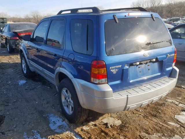 1FMCU59H97KA77855 - 2007 FORD ESCAPE HEV BLUE photo 3