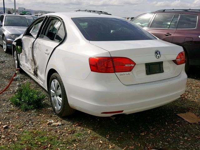 3VW2K7AJ3CM354595 - 2012 VOLKSWAGEN JETTA BASE WHITE photo 3