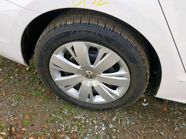 3VW2K7AJ3CM354595 - 2012 VOLKSWAGEN JETTA BASE WHITE photo 9