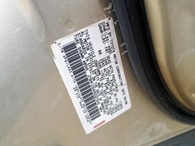 JT6HF10U4X0027245 - 1999 LEXUS RX 300 GOLD photo 10