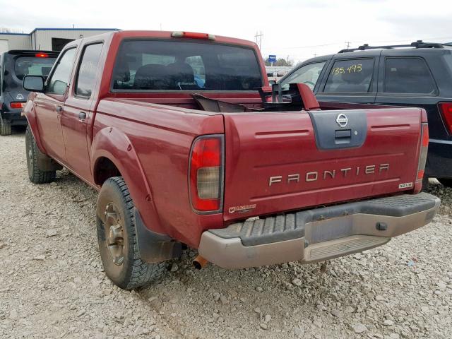 1N6ED27TX4C401563 - 2004 NISSAN FRONTIER C MAROON photo 3