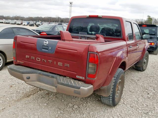 1N6ED27TX4C401563 - 2004 NISSAN FRONTIER C MAROON photo 4