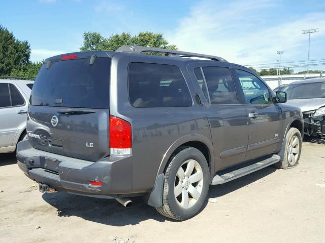 5N1AA08C68N605098 - 2008 NISSAN ARMADA SE GRAY photo 4