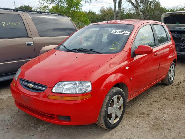 KL1TD66677B739792 - 2007 CHEVROLET AVEO BASE RED photo 2