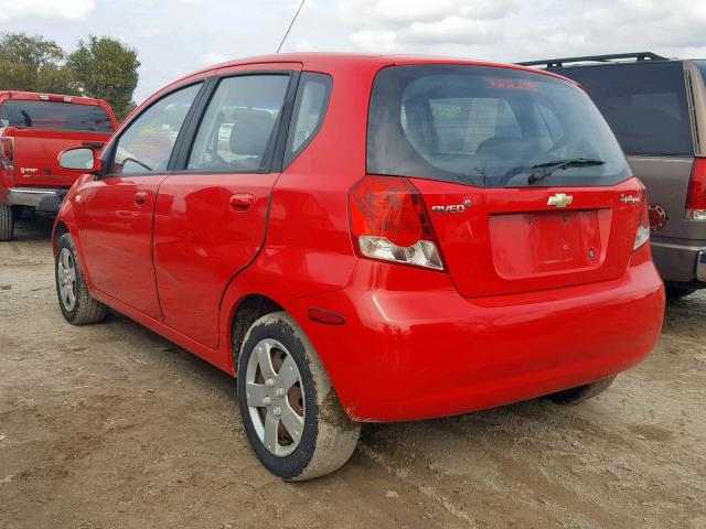 KL1TD66677B739792 - 2007 CHEVROLET AVEO BASE RED photo 3